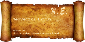 Medveczki Ervin névjegykártya