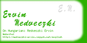 ervin medveczki business card